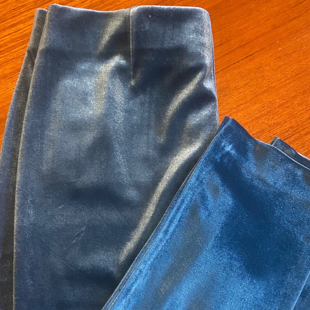 Velvet High-Waist Leggings - Blue - Picture 3 of 3